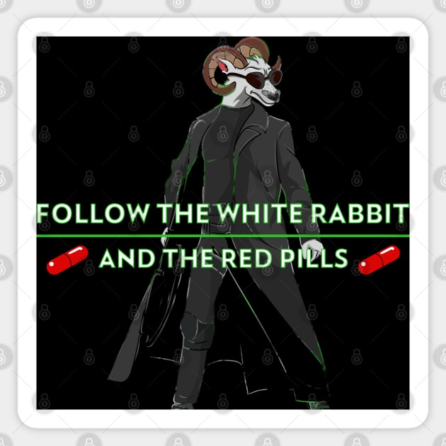 Follow the Black Sheep and the White Rabbit Sticker by Trendy Black Sheep